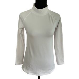 Under Armour white mock neck fitted compression style shirt size youth XL